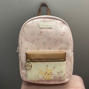 Bioworld Pink Pikachu Mini Backpack with Cream & Tan Accents